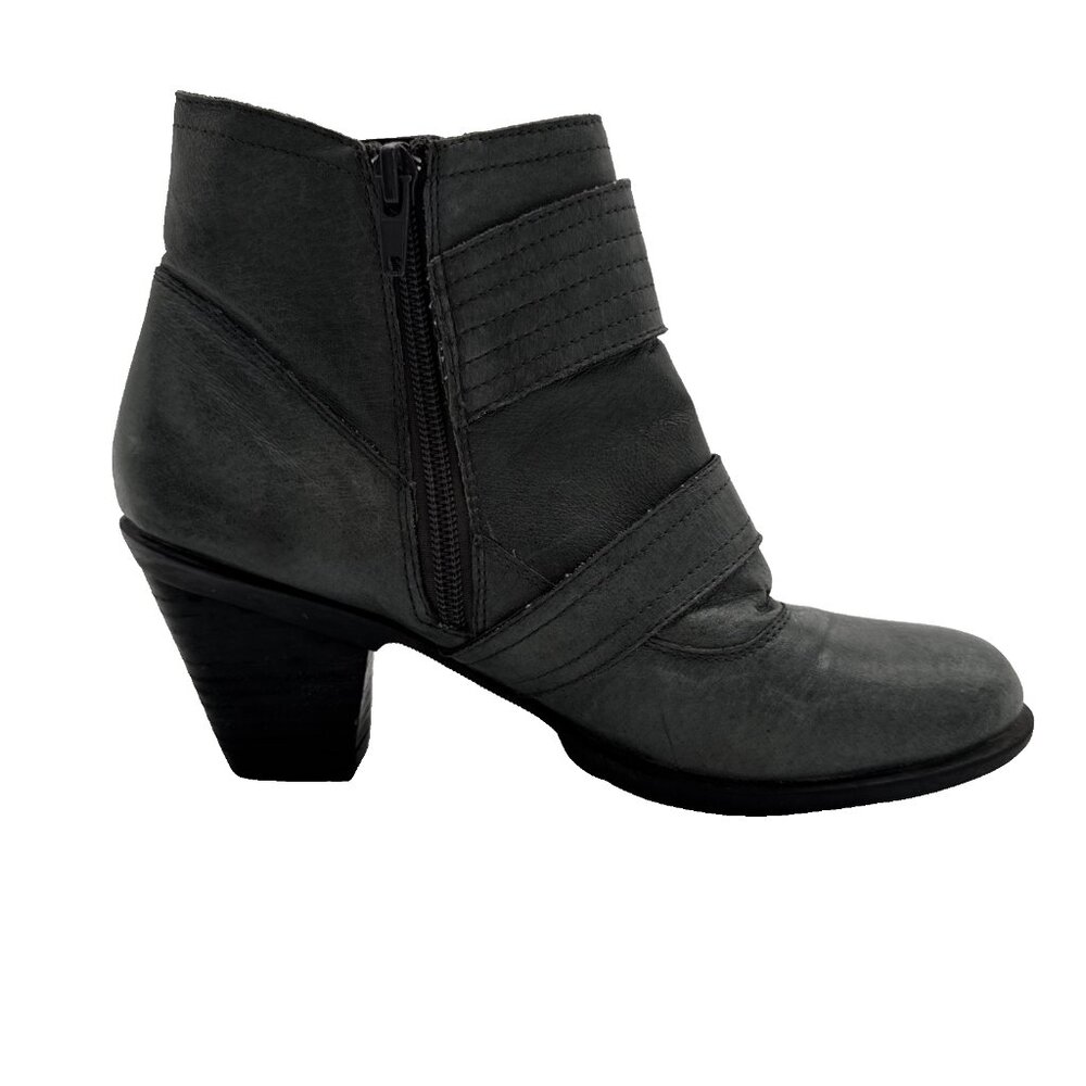 MIZ MOOZ Size 8 Gray Women Evan Leather Zippered Ankle Boots Booties - Picture 8 of 15